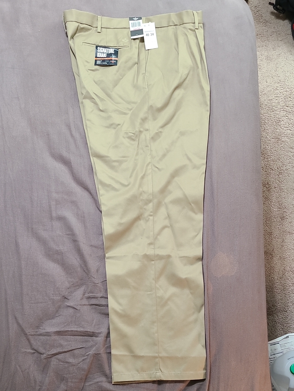 Dockers Men's Khaki Flat-Front Chinos in Light Khaki